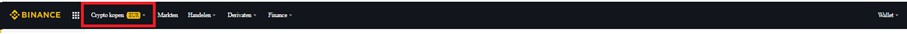 Binance topnavigatie